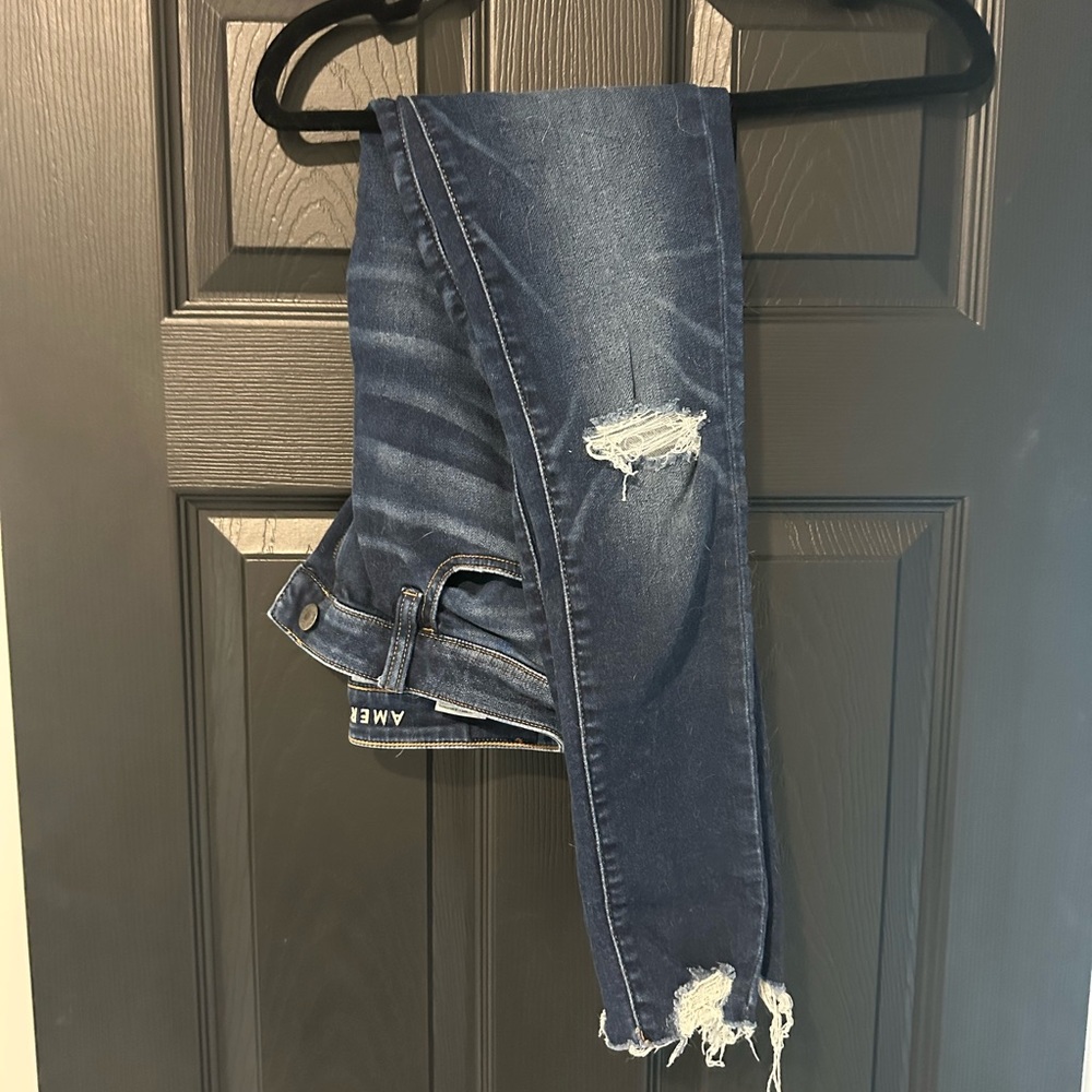 American Eagle Outfitters Women's Blue Super High Rise